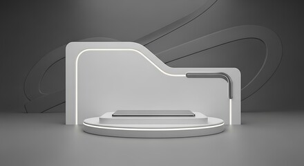 Minimalist 3d render of a modern stage podium for product presentation or display