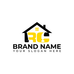 RC CR Home, Construction, Estate, Builder Logo Design vector art illustration