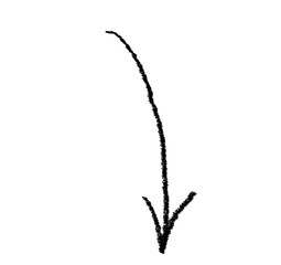 Arrow doodle grunge vector icon. Arrow on white background. Design element vector illustration.