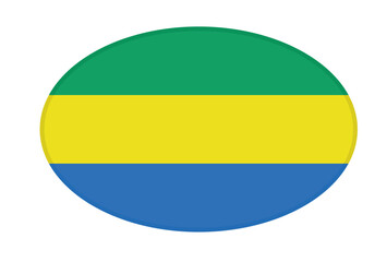 Gabon flag ellipse shaped. vector	