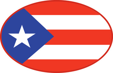 Puerto Rico flag ellipse shaped. vector	