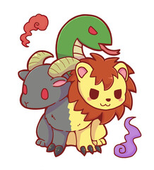 ギリシア神話のキマイラと火の玉