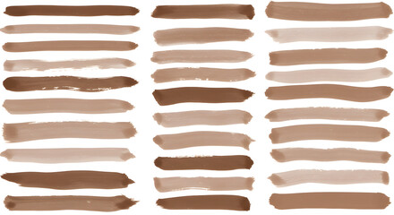 Collection of Brown Watercolor Brush Strokes Texture and Design Elements