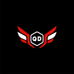 QD Initials Vektor Stok Otomotif Logo Design