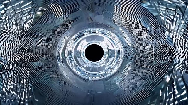 Endless corridor shrinking mirrors recedes infinitum conveying concept scale recursion rendered cinematic K ideal sci fi intros psychology es product showcases needing depth illusion