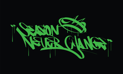 SEASON NEVER CHANGE lettering custom style design