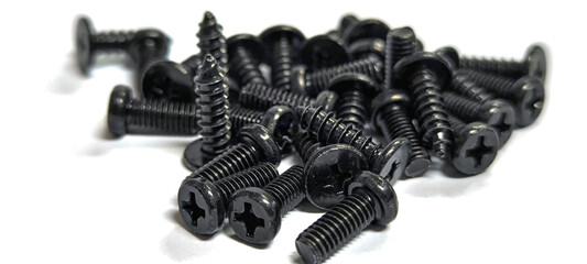 Black nut on white background for mechanic.