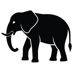 Fototapeta premium Elegant Black Elephant Silhouette for Creative Projects