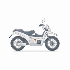 Obraz premium White Scooter Illustration A Detailed Vector Graphic of a Modern Two-Wheeled Vehicle