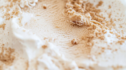Ice cream texture close up showing intricate patterns, ideal as dessert background