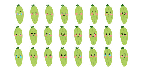 Set of variant expression fruit elmenet stock design. popular expression face fruit. mango, strawerry,pumpkin,greengrapes