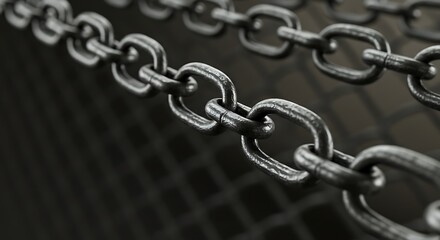 Obraz premium Interlocking Chains: Strength, Connection, and Shadows