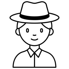 Boys Fedora Hats Technical Drawing Vector Detailed Fashion Illustration