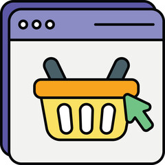 Vector Shopping and Ecommerce or Shop or Online Shopping Color outline Icons Pack and Illustrations 