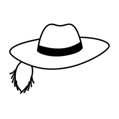 Frayed Straw Hat Vector Design Mockup Template for Summer and Fashion Projects