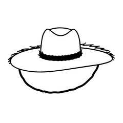 Frayed Straw Hat Vector Design Mockup Template for Summer and Fashion Projects