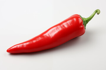 A red chili on a white background