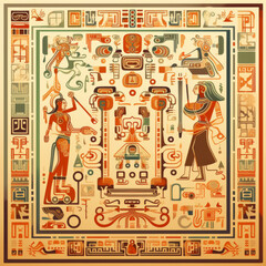Native American traditional pattern with intricate circular design