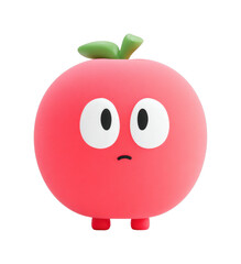 Cute cartoon tomato character with a surprised expression
