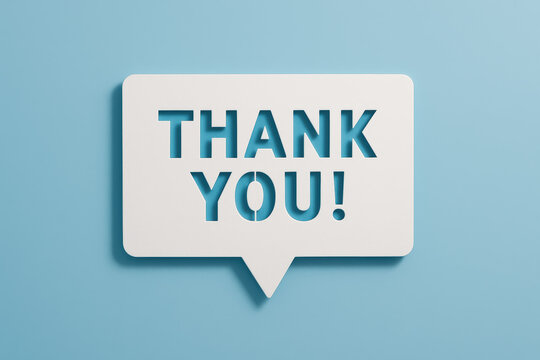 Gratitude expressed through a clean minimalist speech bubble symbolizes appreciation and positive communication in business - Powered by Adobe