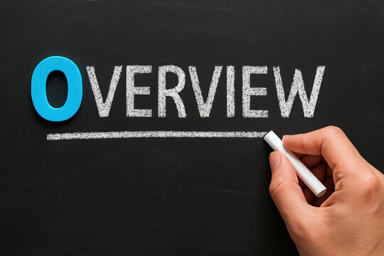 A focused approach to summarizing key information is depicted on a textured chalkboard with bold lettering symbolizing clarity and planning in business communications