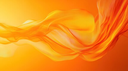 Abstract orange wave design, smooth flowing silk on vibrant background for creative use