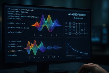 Visualization of AI Algorithms with Quantum Circuits and Optimization Techniques in a Dark Environment