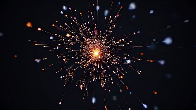 Colorful explosion of festive spark trails