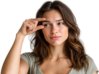 Obraz premium young woman looking through a magnifying glass