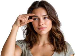 young woman looking through a magnifying glass
