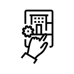 hospital management system line black icon. Sign for web page, mobile app,