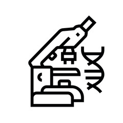 Data analytics in medicine line black icon. Sign for web page, mobile app,