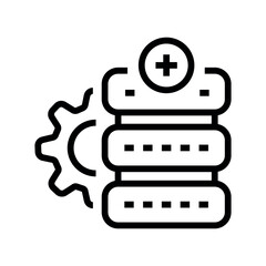 Data integration line black icon. Sign for web page, mobile app,