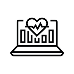 Data medicine line black icon. Sign for web page, mobile app,