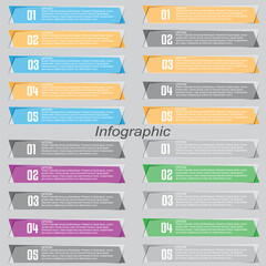 Collection infographics with steps and options, banner  for  business design and website template.