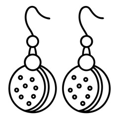 Minimal Dot Earrings Outline Vector
