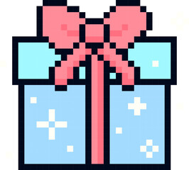 Obraz premium pixel vector illustration of gift box