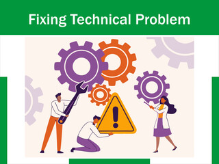 Business Team Fixing Technical Problem Animation