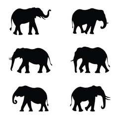 A Collection of  Elephant Silhouettes