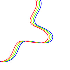 Multi Color Curved Line