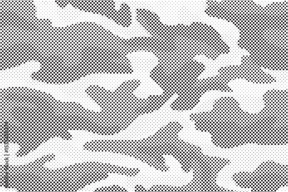 Poster Abstract halftone background. Military camouflage effect dot seamless pattern texture. Dotted background as design element.