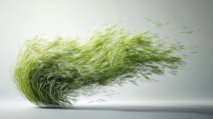 Simulated Wind Blowing Through 3D Grass