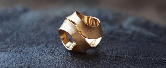 Stackable 3D Gold Rings with Matte Finish
