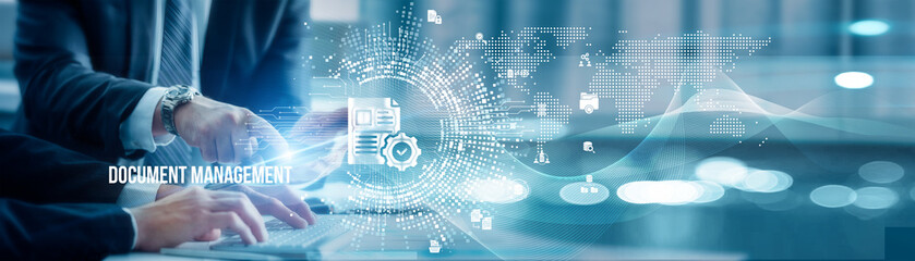Business colleagues and analysis Document Management streamlines collaboration, ensures secure...