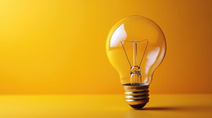 Light bulb over a yellow background symbolizing vision, inspiration, and the birth of new ideas
