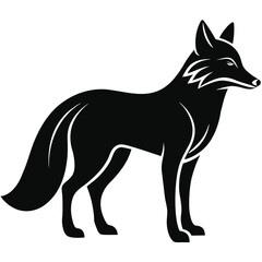 Naklejka premium Elegant black fox silhouette vector illustration depicting the beauty of wildlife and nature