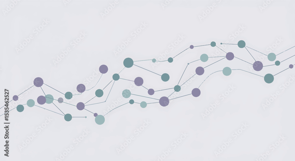 Poster abstract network connection nodes and lines visualization
