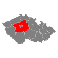 Central Bohemia Region of Czech republic map, travel web flat concept icon vector illustration .