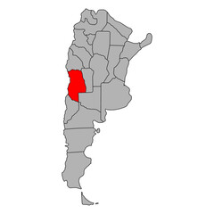 Mendoza of Argentina map symbol shape, travel web icon vector illustration .
