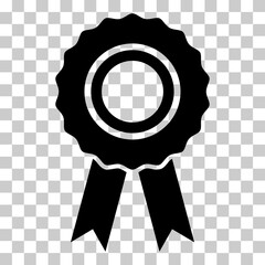 Certification seal award icon, ribbon web stamp symbol, label vector illustration .